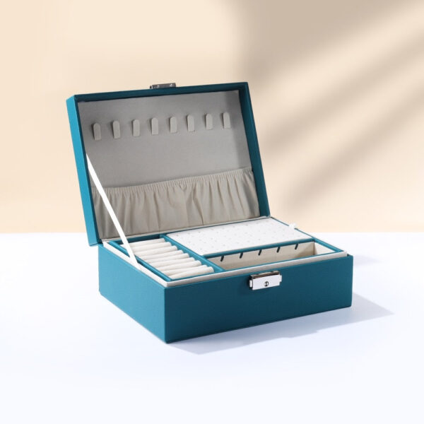 Boîte à Bijoux Cuir Bleu