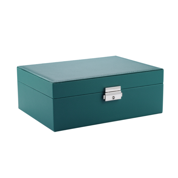 Boîte à Bijoux Cuir Bleu
