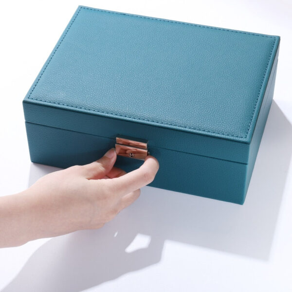 Boîte à Bijoux Cuir Bleu