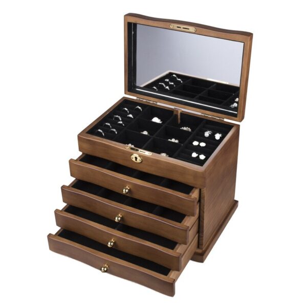 Boîte à Bijoux en Bois 4 Tiroirs
