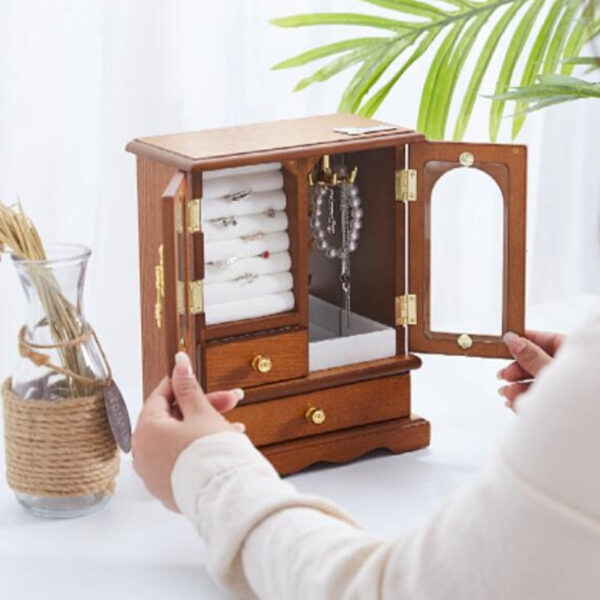 Boîte à Bijoux en Bois Ancienne